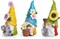 3 Pcs 3.5''H Spring Gnomes Garden Pointed Hat Flowers Gnome Decorations Handmade Tomte Elf Summer Resin Gnomes Figurines Spring Decorations for Home Table Decor Gifts
